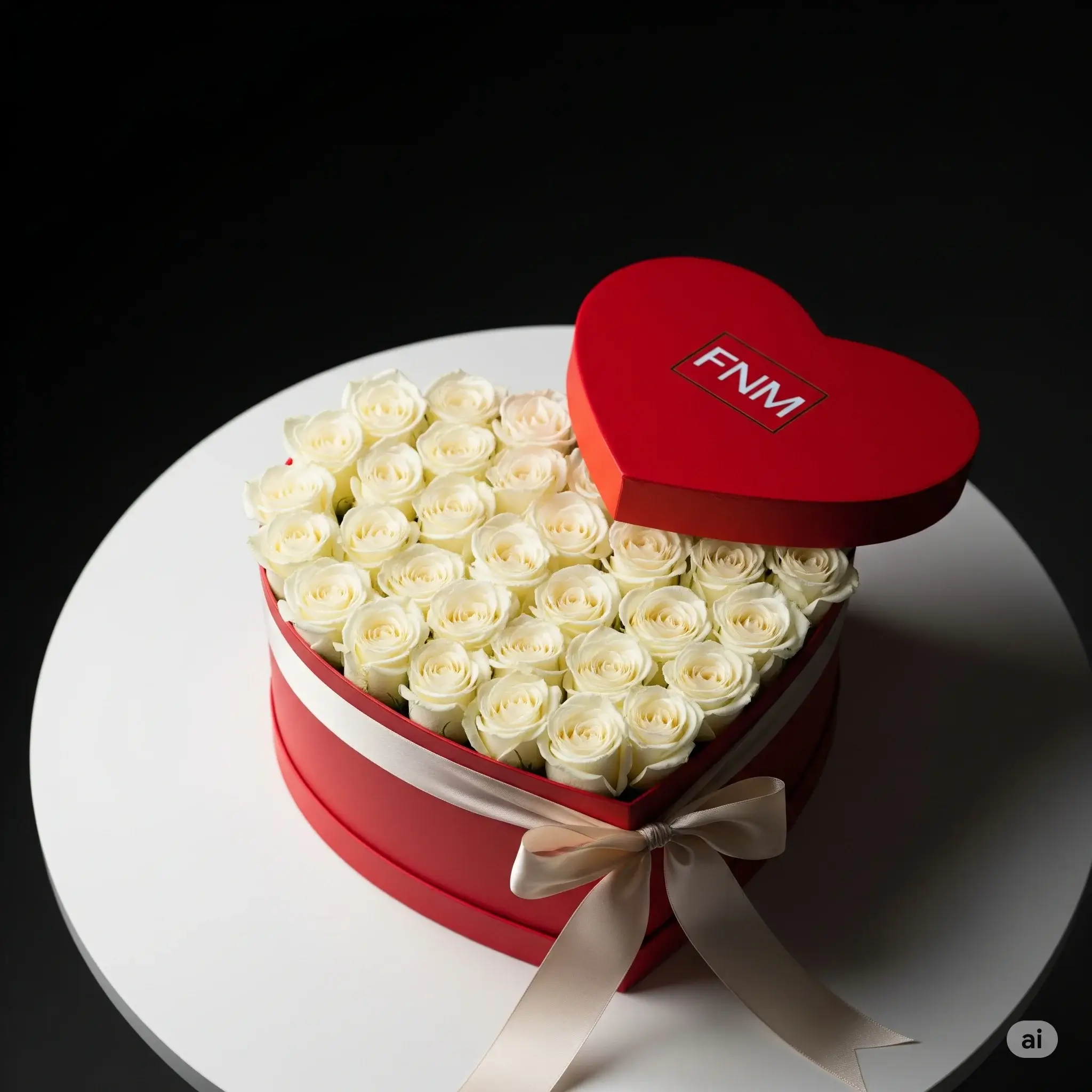 Fresh White Roses Box